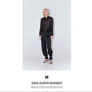 Zara semi sheer bomber